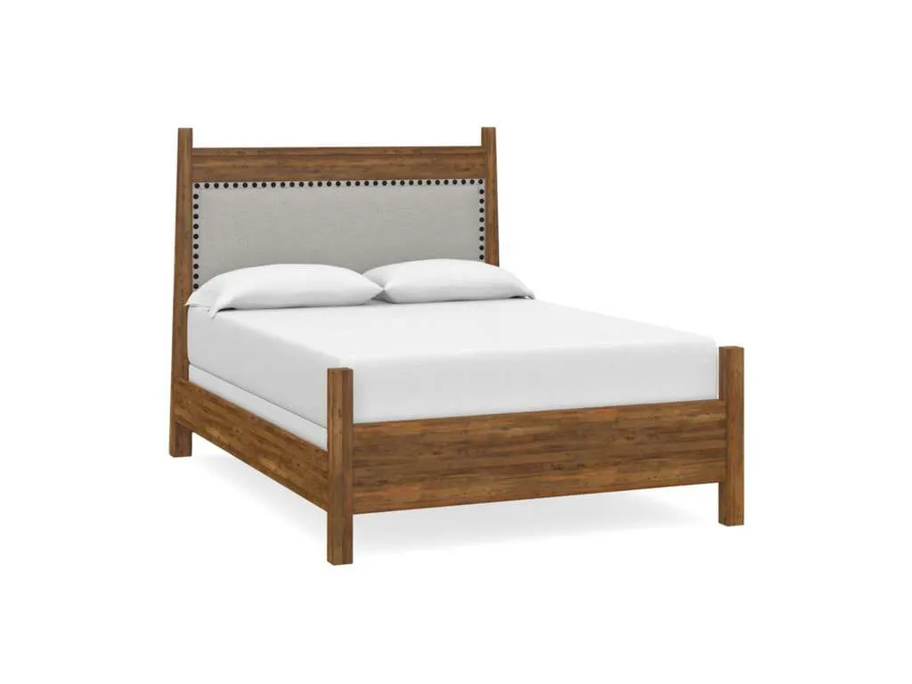 Bassett 2015-K176F Heritage Maple Upholstered Panel Bed Cal King