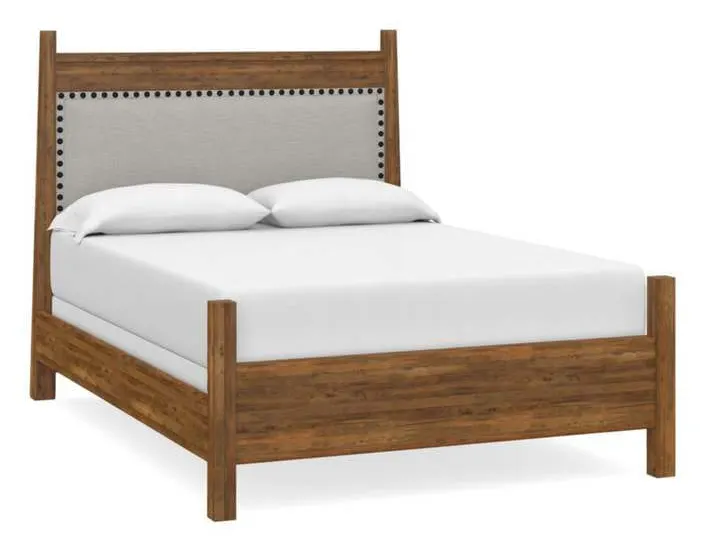 Bassett 2015-K166F Heritage Maple Upholstered Panel Bed King Bassett 2015-K166F Heritage Maple Upholstered Panel Bed King