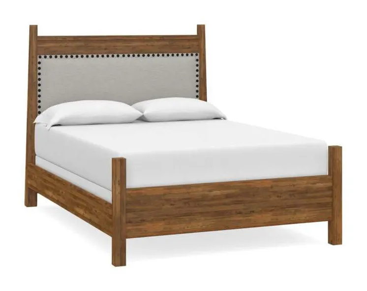 Bassett 2015-K166F Heritage Maple Upholstered Panel Bed King Bassett 2015-K166F Heritage Maple Upholstered Panel Bed King
