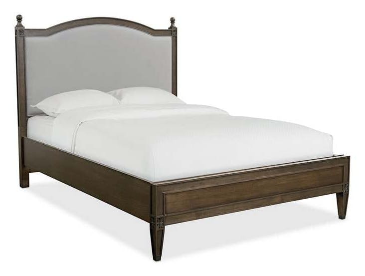 Bassett 2611-K163L Charlotte Upholstered King Bed With Low Footboard In Tavern Finish Bassett 2611-K163L Charlotte Upholstered King Bed With Low Footboard In Tavern Finish