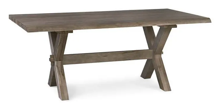 Bassett 4021-7242XLE Crossbuck Maple Live Edge Dining Table Bassett 4021-7242XLE Crossbuck Maple Live Edge Dining Table