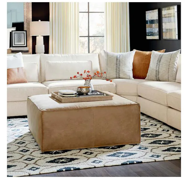 Bassett 1408-3232L Rhonda Leather Square Ottoman Bassett 1408-3232L Rhonda Leather Square Ottoman