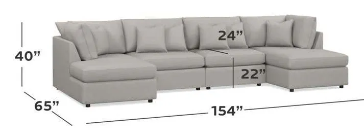 Bassett 2676-CDSECT Beckham Double Chaise Sectional Bassett 2676-CDSECT Beckham Double Chaise Sectional