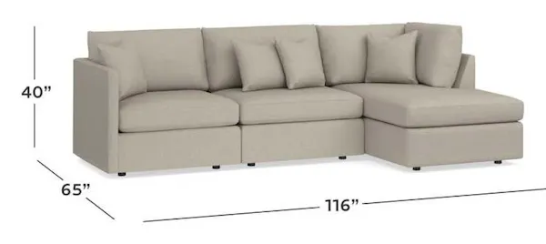 Bassett 2676-CSECT23 Beckham Small Chaise Sectional Bassett 2676-CSECT23 Beckham Small Chaise Sectional