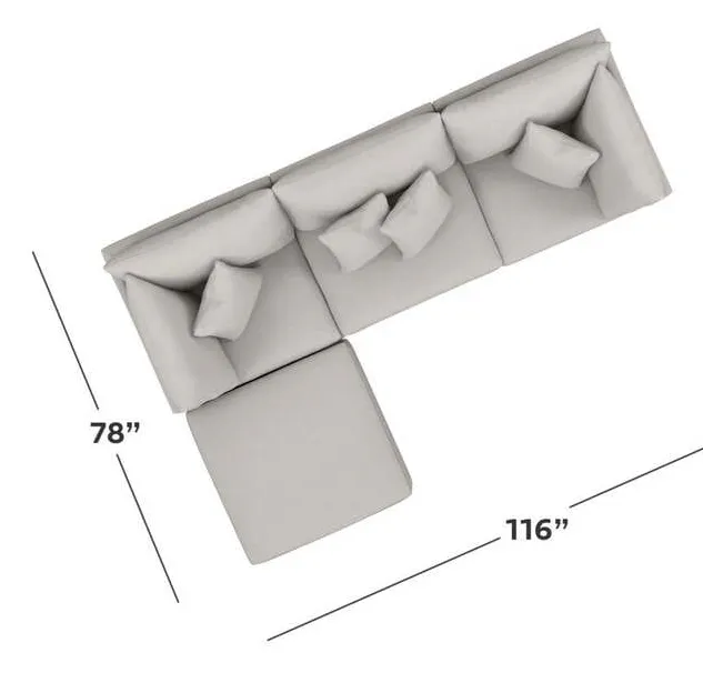 Bassett 2676-CSECT Beckham Small Chaise Sectional Bassett 2676-CSECT Beckham Small Chaise Sectional