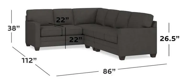 Bassett 2713-LSECTL Alexander Track Arm Large L Sectional Bassett 2713-LSECTL Alexander Track Arm Large L Sectional