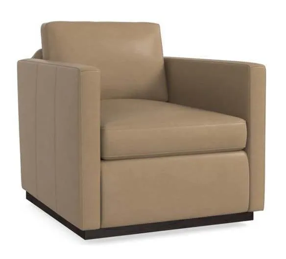 Bassett 1215-05L  Myles Leather Swivel Chair