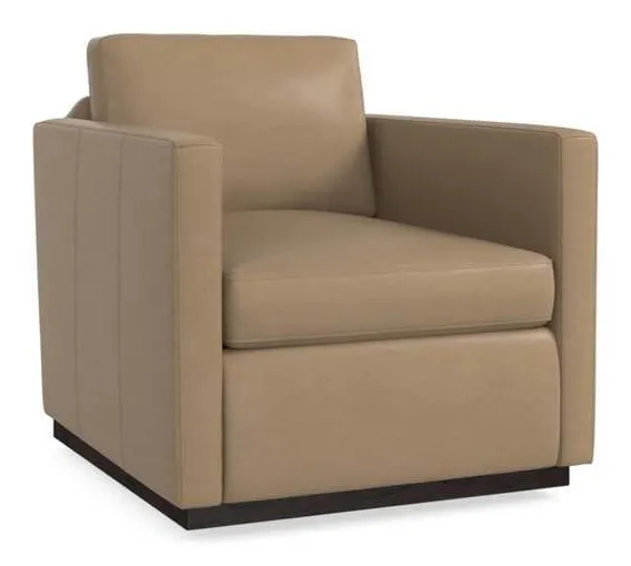 Bassett 1215-05L Myles Leather Swivel Chair Bassett 1215-05L Myles Leather Swivel Chair