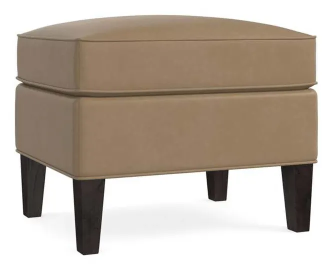 Bassett 1951-01L Kent Leather Ottoman Bassett 1951-01L Kent Leather Ottoman