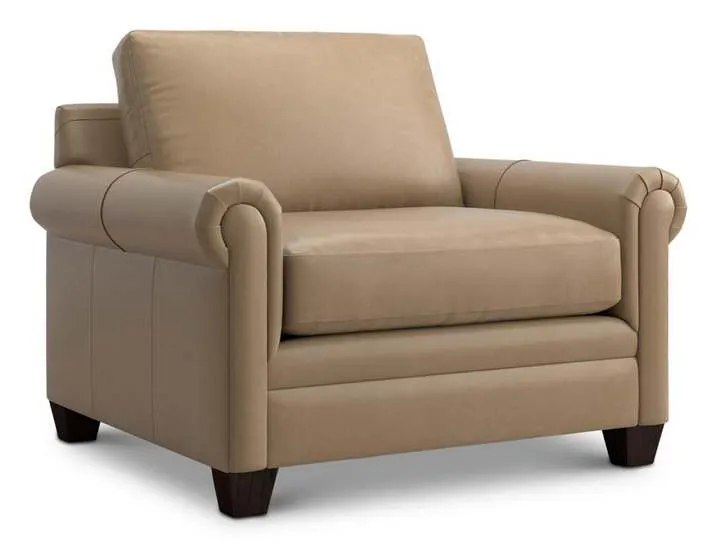 Bassett 3887-18L Carolina Leather Panel Arm Chair and a Half Bassett 3887-18L Carolina Leather Panel Arm Chair and a Half