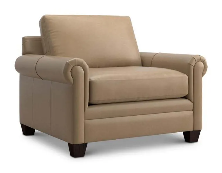 Bassett 3887-18L Carolina Leather Panel Arm Chair and a Half Bassett 3887-18L Carolina Leather Panel Arm Chair and a Half