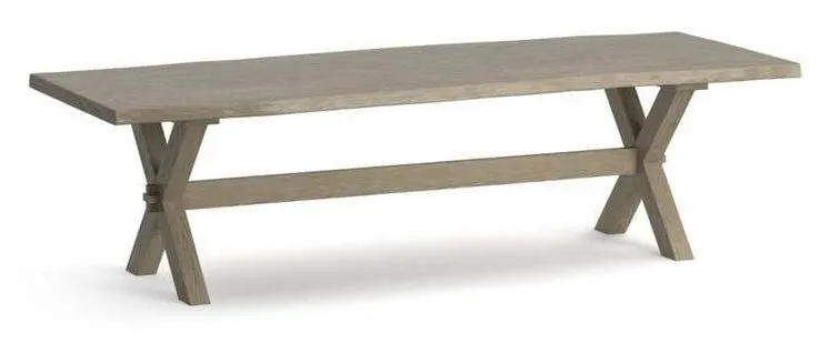 Bassett 4121-0842XLE Crossbuck Oak Live Edge Dining Table