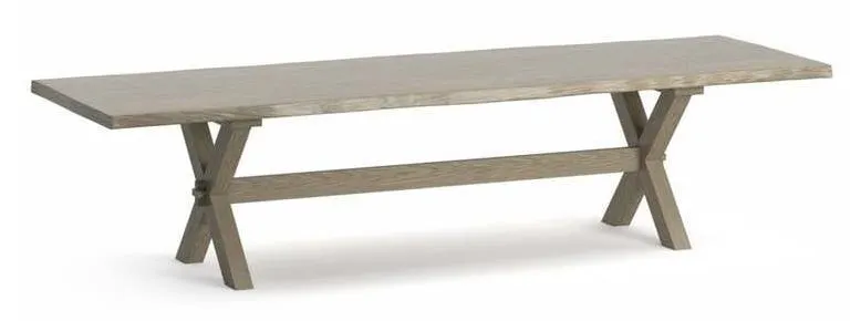 Bassett 4121-2642XLE Crossbuck Oak Live Edge Dining Table