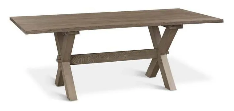 Bassett 4121-7242XLE Crossbuck Oak Live Edge Dining Table