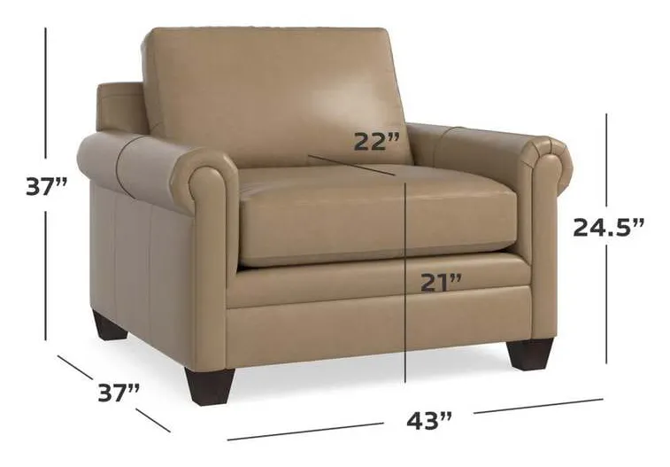 Bassett 3887-18L Carolina Leather Panel Arm Chair and a Half Bassett 3887-18L Carolina Leather Panel Arm Chair and a Half