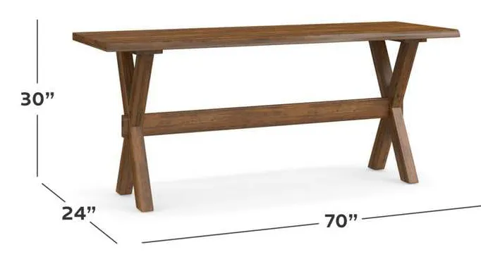 Bassett 6015-7024XLE Crossbuck Maple 70 inch Live Edge Desk Bassett 6015-7024XLE Crossbuck Maple 70 inch Live Edge Desk