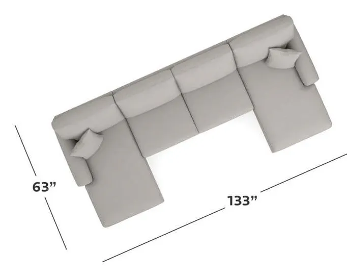 Bassett 3851-CSECT Carolina Sock Arm Double Chaise Sectional Bassett 3851-CSECT Carolina Sock Arm Double Chaise Sectional