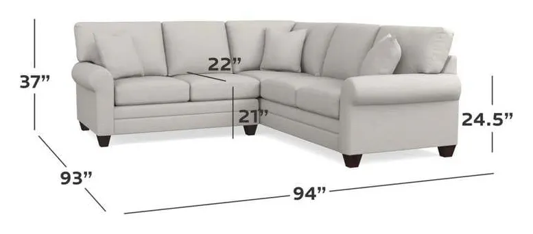 Bassett 3851-LSECT Carolina Sock Arm L Shaped Sectional Bassett 3851-LSECT Carolina Sock Arm L Shaped Sectional