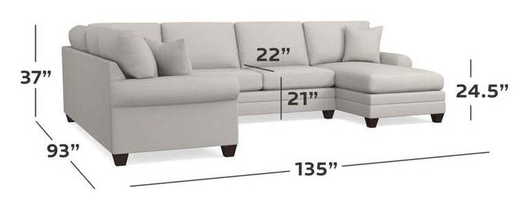 Bassett 3851-USECT Carolina Sock Arm U Shaped Sectional Bassett 3851-USECT Carolina Sock Arm U Shaped Sectional