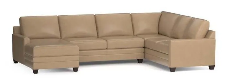 Bassett 3885-USECTLR  Carolina Leather Thin Track Arm U Sectional