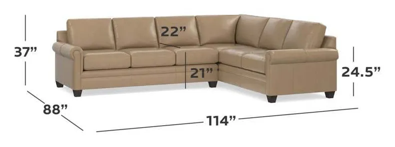 Bassett 3887-LLSECTLR Carolina Leather Large L Shape Sectional Bassett 3887-LLSECTLR Carolina Leather Large L Shape Sectional