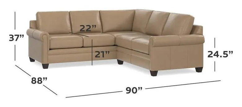 Bassett 3887-LSECTL Carolina Leather Panel Arm L Shaped Sectional Bassett 3887-LSECTL Carolina Leather Panel Arm L Shaped Sectional