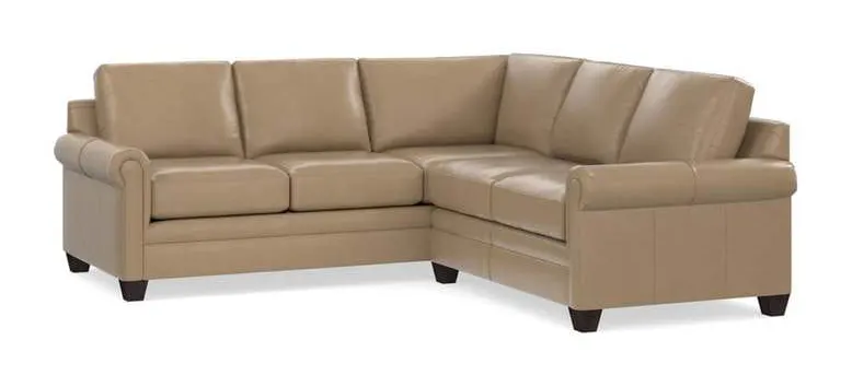 Bassett 3887-LSECTL Carolina Leather Panel Arm L Shaped Sectional Bassett 3887-LSECTL Carolina Leather Panel Arm L Shaped Sectional