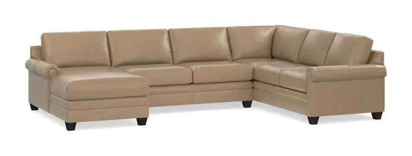 Bassett 3887-USECTLR Carolina Leather Panel Arm U Shaped Sectional Bassett 3887-USECTLR Carolina Leather Panel Arm U Shaped Sectional