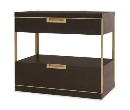 Century Furniture CA3-222 Cadence Two Drawer Nightstand Mocha