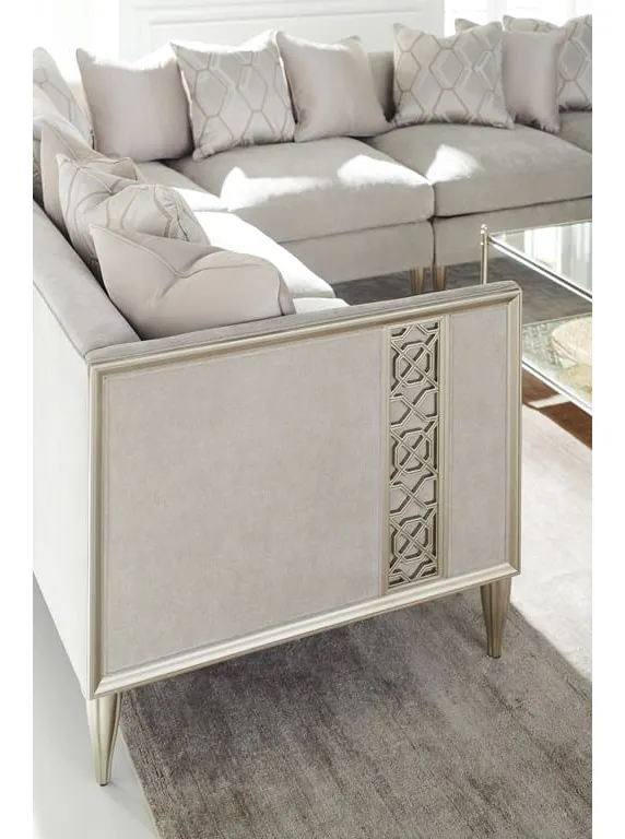Caracole UPH-019-AC1-B Caracole Classic Fret Knot Armless Chair Sectional Caracole UPH-019-AC1-B Caracole Classic Fret Knot Armless Chair Sectional
