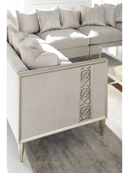 Caracole UPH-019-AC1-B Caracole Classic Fret Knot Armless Chair Sectional Caracole UPH-019-AC1-B Caracole Classic Fret Knot Armless Chair Sectional