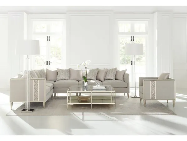 Caracole UPH-019-AC1-B Caracole Classic Fret Knot Armless Chair Sectional Caracole UPH-019-AC1-B Caracole Classic Fret Knot Armless Chair Sectional