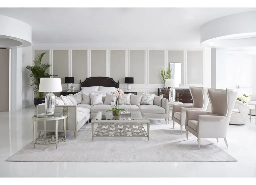 Caracole UPH-019-AC1-B Caracole Classic Fret Knot Armless Chair Sectional Caracole UPH-019-AC1-B Caracole Classic Fret Knot Armless Chair Sectional