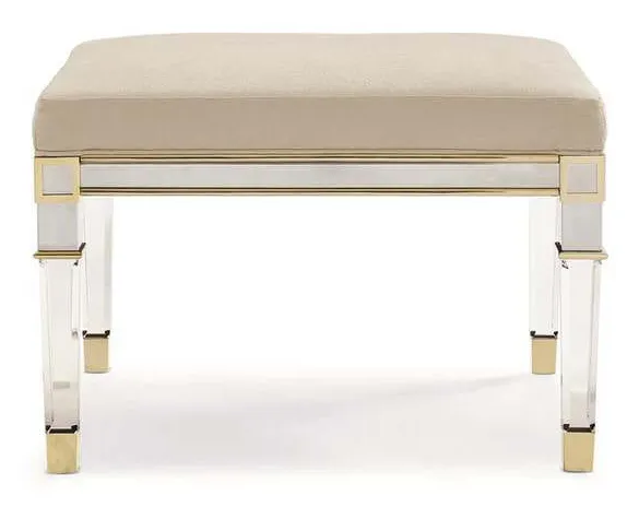 Caracole CLA-016-083 Caracole Classic Silver and Gold Bench Ottoman Caracole CLA-016-083 Caracole Classic Silver and Gold Bench Ottoman