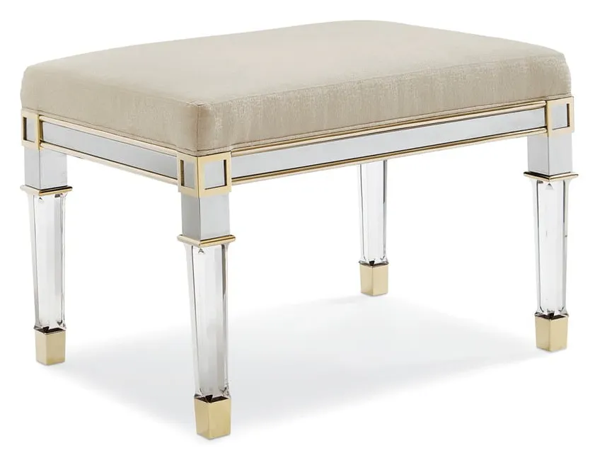 Caracole CLA-016-083 Caracole Classic Silver and Gold Bench Ottoman Caracole CLA-016-083 Caracole Classic Silver and Gold Bench Ottoman
