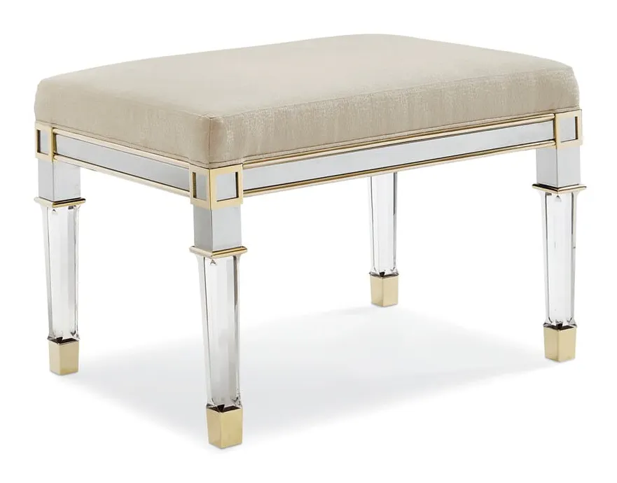 Caracole CLA-016-083 Caracole Classic Silver and Gold Bench Ottoman Caracole CLA-016-083 Caracole Classic Silver and Gold Bench Ottoman