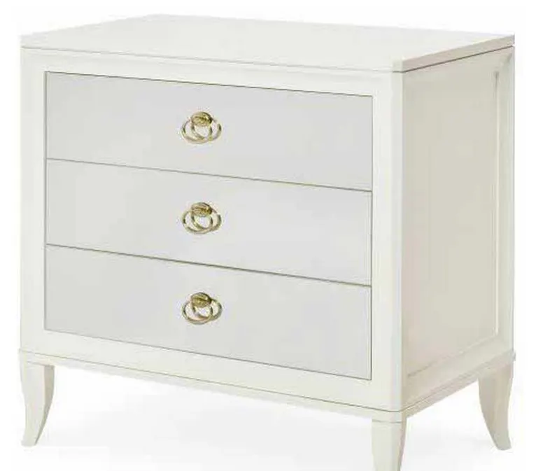 Century 339-223G Tribeca Three Drawer Nightstand With Mirrored Drawers Century 339-223G Tribeca Three Drawer Nightstand With Mirrored Drawers