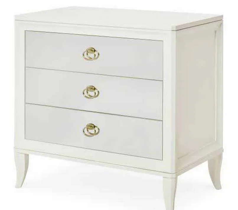 Century 339-223G Tribeca Three Drawer Nightstand With Mirrored Drawers Century 339-223G Tribeca Three Drawer Nightstand With Mirrored Drawers
