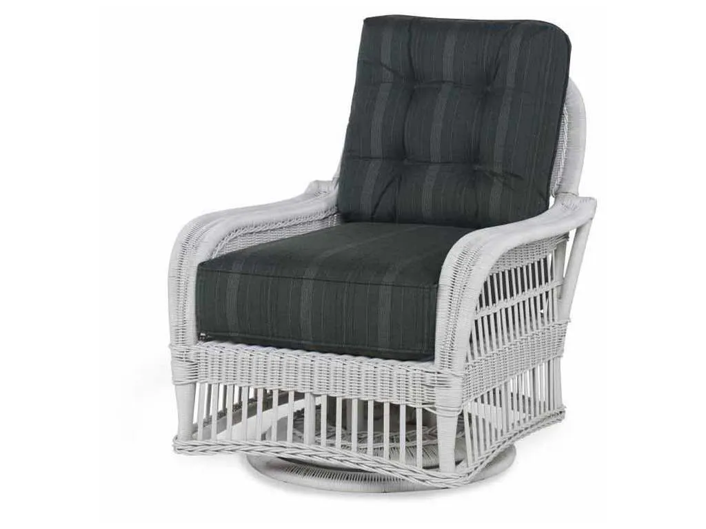 Century AE-D40-13B Mainland Wicker Swivel Lounge Chair with Button Back