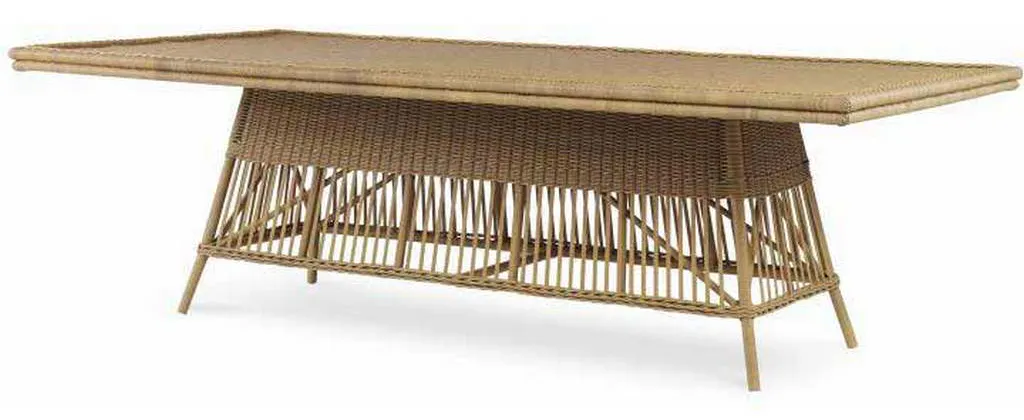 Century AE-D40-91-NT Wicker Rectangular Dining Table with Tempered Glass Century AE-D40-91-NT Wicker Rectangular Dining Table with Tempered Glass