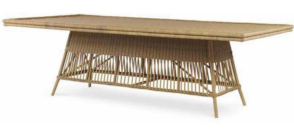 Century AE-D40-91-NT Wicker Rectangular Dining Table with Tempered Glass Century AE-D40-91-NT Wicker Rectangular Dining Table with Tempered Glass