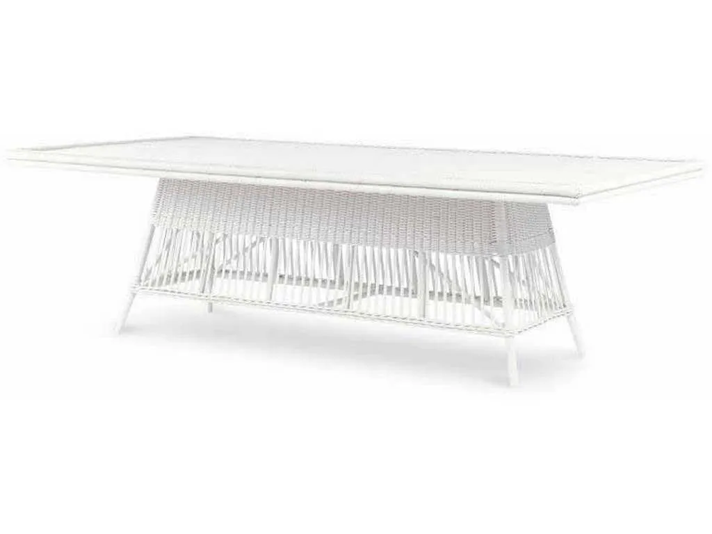 Century AE-D40-91 Mainland Wicker Rectangular Dining Table with Tempered Glass