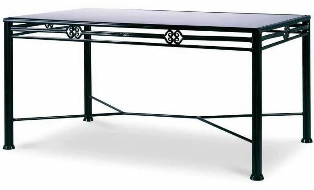 Century AE-D41-91 Augustine Metal Dining Table with Tempered Glass Century AE-D41-91 Augustine Metal Dining Table with Tempered Glass