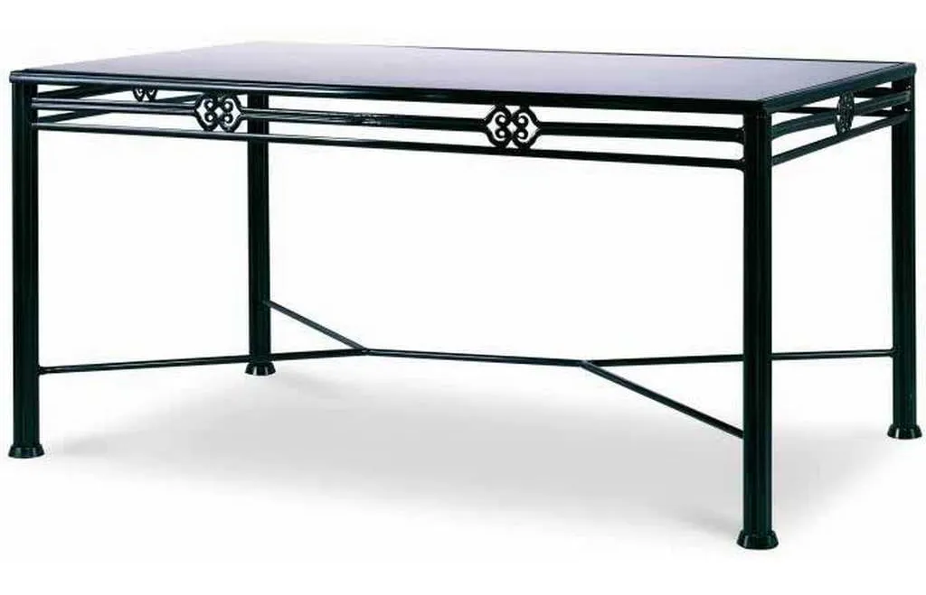 Century AE-D41-91 Augustine Metal Dining Table with Tempered Glass Century AE-D41-91 Augustine Metal Dining Table with Tempered Glass