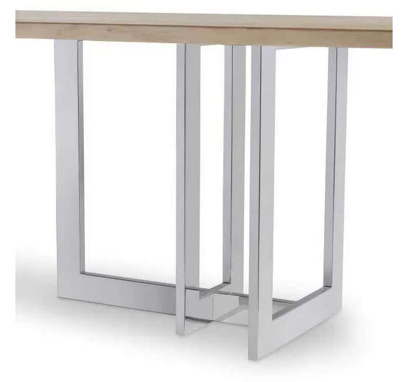 Century CR9-1-130-G-972 Details Live Edge 130 inch Guan Slab Dining Table Polished Nickel Base Century CR9-1-130-G-972 Details Live Edge 130 inch Guan Slab Dining Table Polished Nickel Base