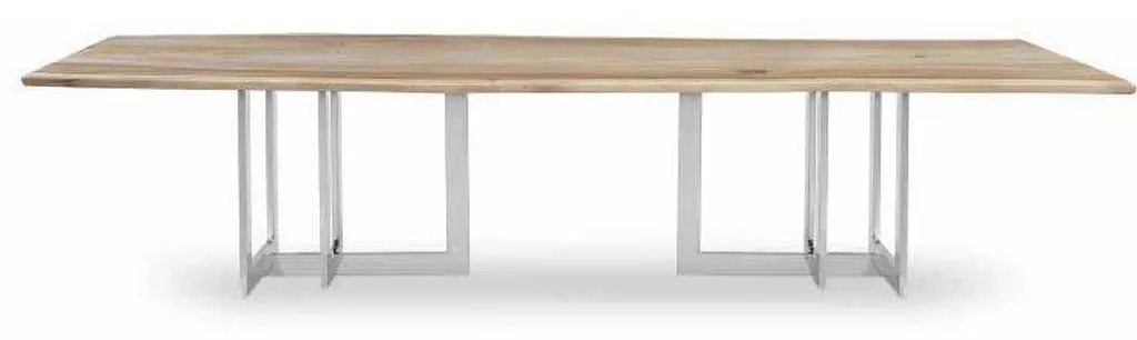 Century CR9-1-130-G-972 Details Live Edge 130 inch Guan Slab Dining Table Polished Nickel Base Century CR9-1-130-G-972 Details Live Edge 130 inch Guan Slab Dining Table Polished Nickel Base