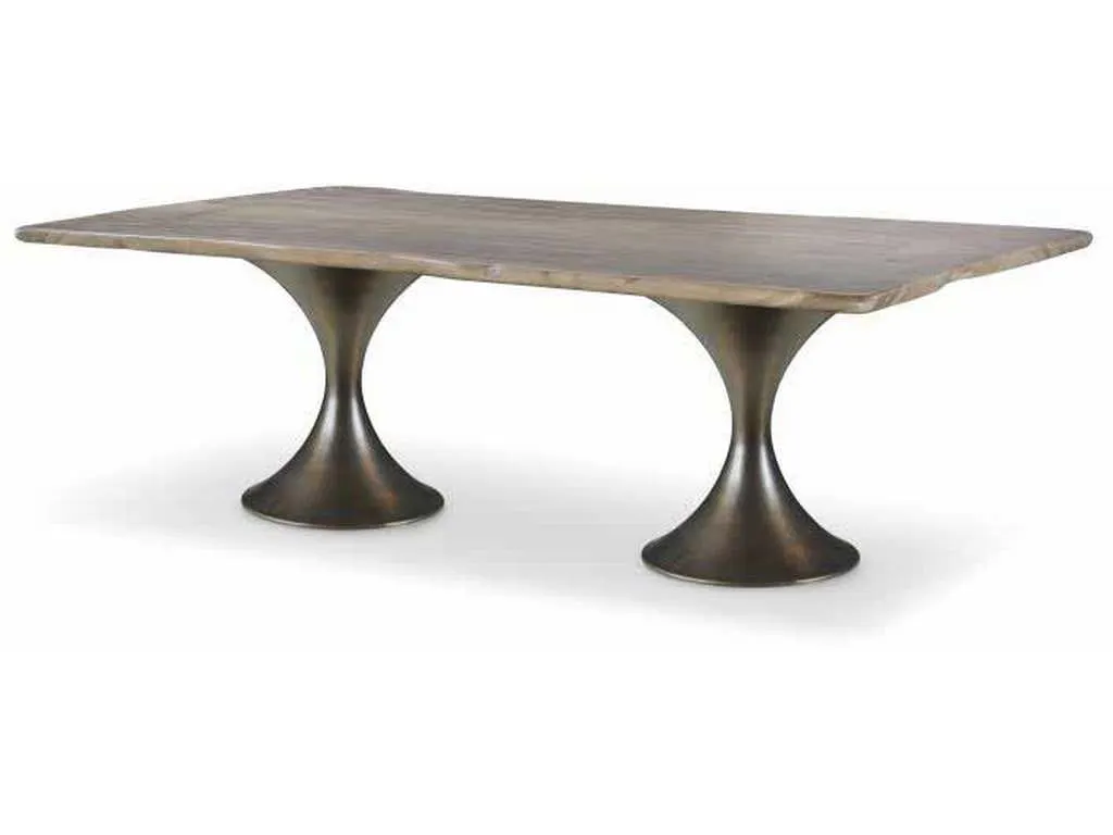 Century CR9-1-86-G-977 Details Live Edge 86 inch Guan Slab Dining Tbl Br Hourglass