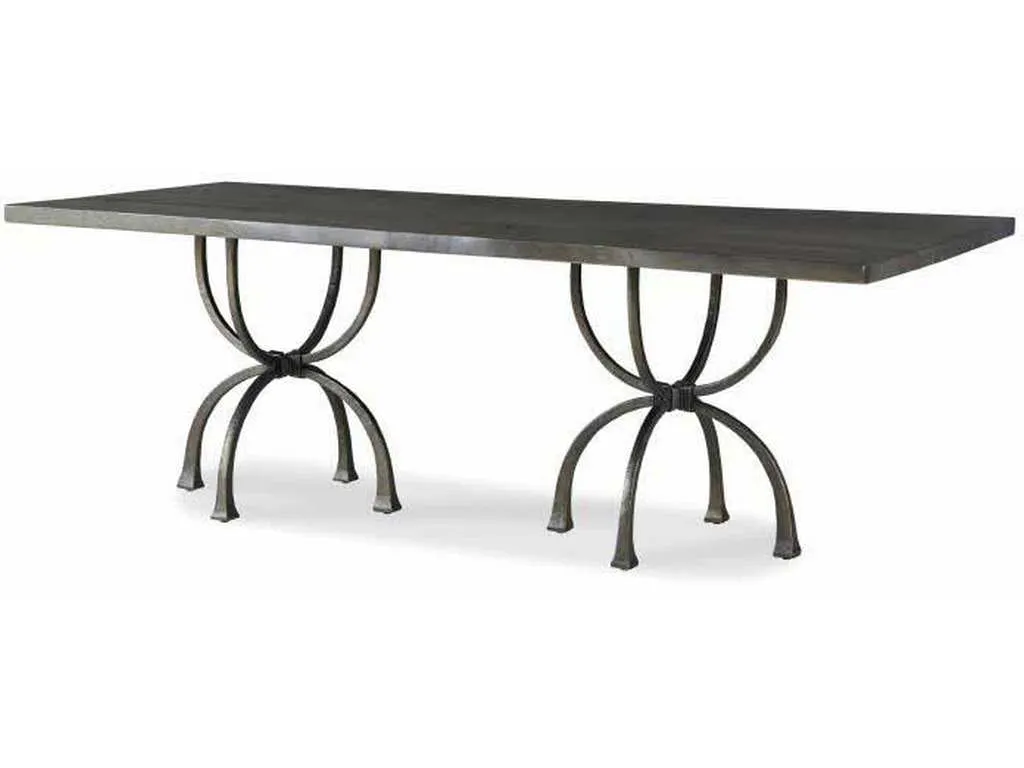 Century CR9-1-86-G-974 Details Live Edge 86 inch Guan Slab Dining Tbl Modeled Bronze