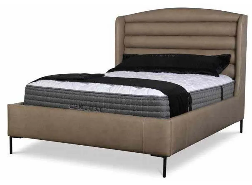 Century CR9-121Q Details Wing Bed Fully Upholstered Wing Low Headboard Bed Queen Size Century CR9-121Q Details Wing Bed Fully Upholstered Wing Low Headboard Bed Queen Size