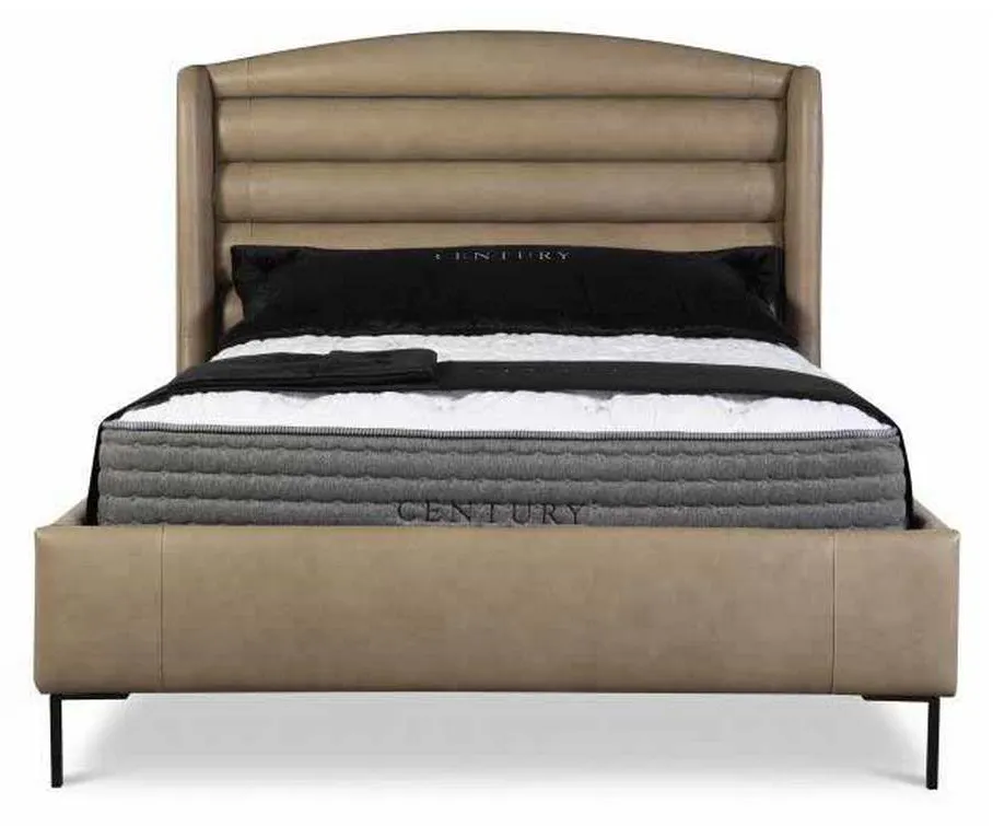 Century CR9-121Q Details Wing Bed Fully Upholstered Wing Low Headboard Bed Queen Size Century CR9-121Q Details Wing Bed Fully Upholstered Wing Low Headboard Bed Queen Size